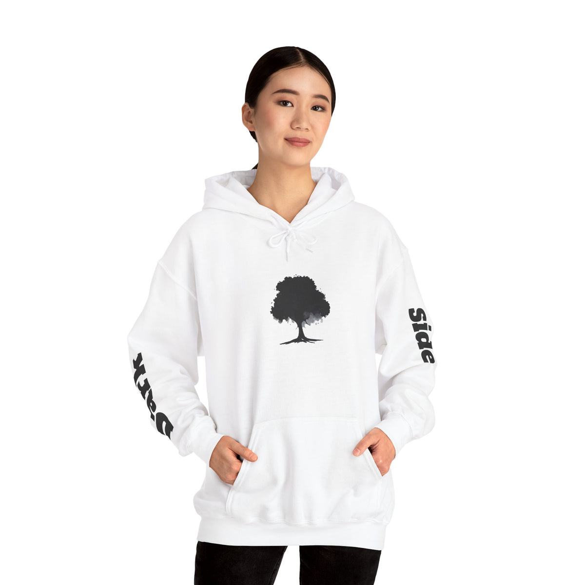 Unisex Hooded Sweatshirt - Dark Side Tree Design, Cozy Casual Wear, Perfect Gift for Fall, Halloween, or Everyday Comfort
