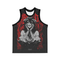 Demonic Femme Basketball Jersey - Gothic Red & Black AOP Tank