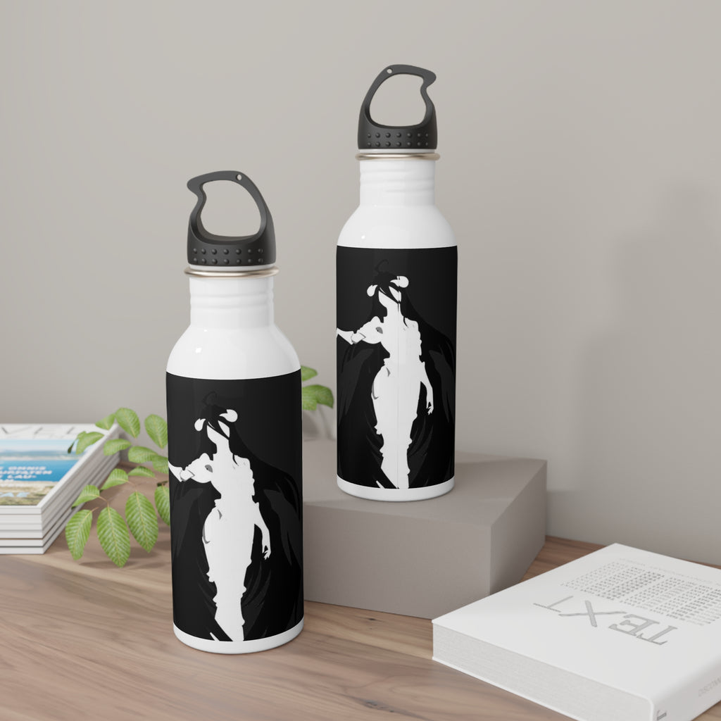 Ghostly Albedo Stainless Steel Water Bottle — Spooky Black & White Albedo